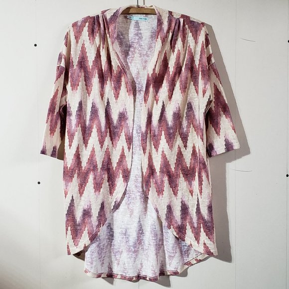 2/$20 MAURICES Lightweight Knit Open Front aztec Cardigan 3/4 sleeve sz Small - Picture 1 of 13